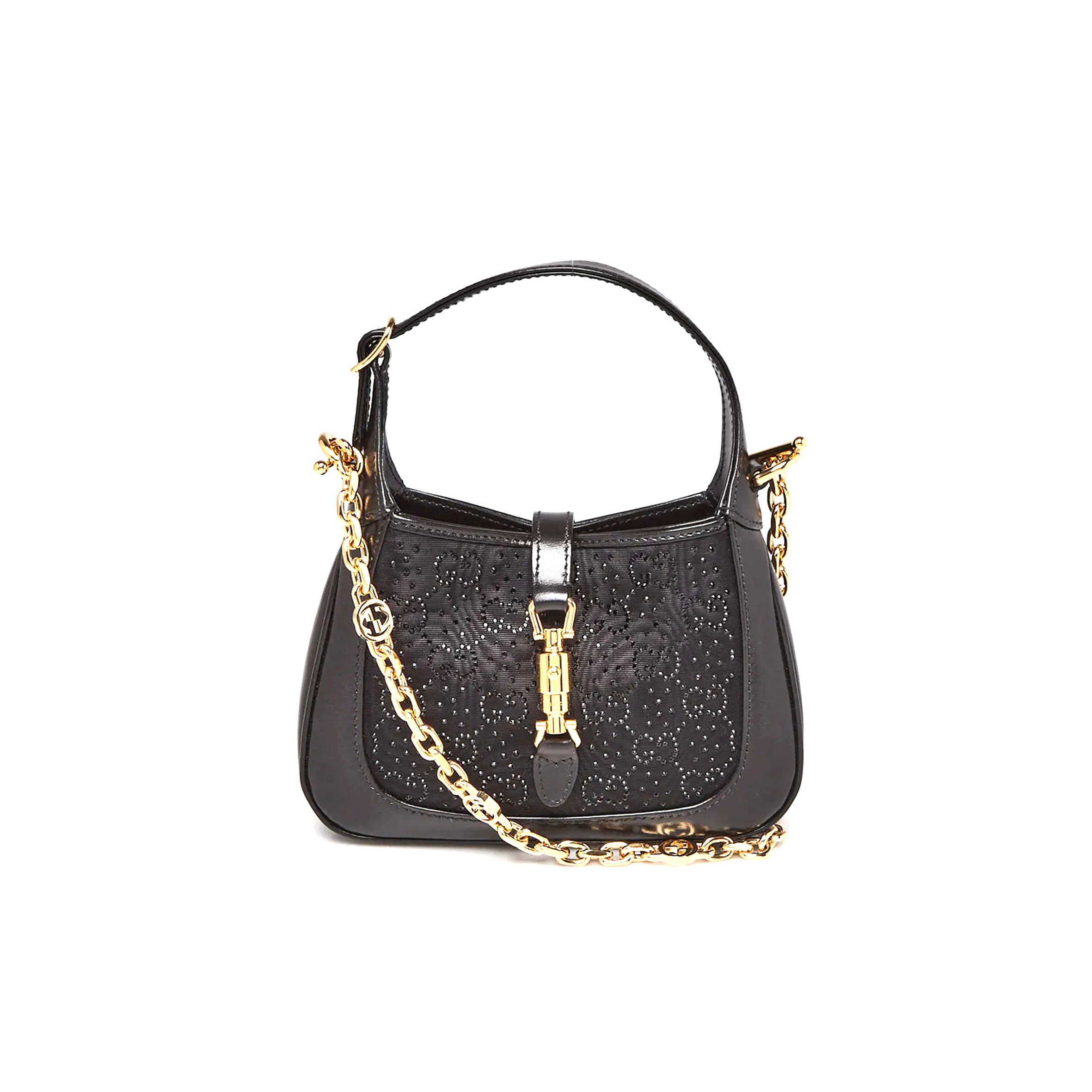 GUCCI SATIN CRYSTAL GG JACKIE 1961 MINI BAG ‎675799 (19*13*3cm)